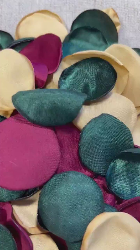Christmas Petals Green Burgundy Gold Wedding Petals Aisle Decor Emerald Green Burgundy Petals Flower Gold Dark Green Confetti