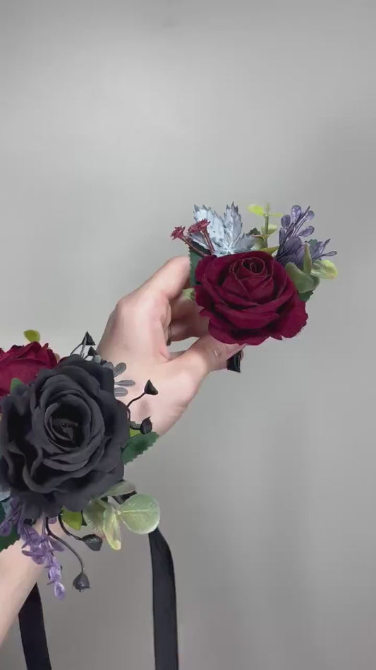 Dusty Blue Bouquet Burgundy Bridal Bouquet Black Dusty Blue Decor Burgundy Purple Bridesmaids Black Plum Bouquet Burgundy Artificial Flower