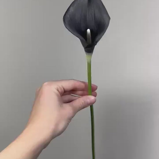 Black Calla Lily, Artificial Calla Lily, Black Wedding Flower, Real Touch Floral Supply, DIY Wedding Decor, Black Craft Supplies Flowers