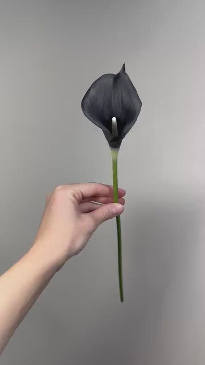 Black Calla Lily, Artificial Calla Lily, Black Wedding Flower, Real Touch Floral Supply, DIY Wedding Decor, Black Craft Supplies Flowers