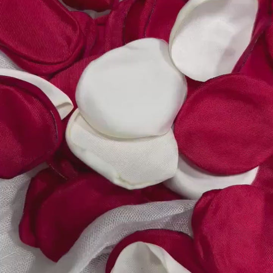 Red White Petals Wedding Decor Flower Girl Petals Red Wedding Aisle Decor Flower Petals Dark Red Ceremony Decor White Bridal Shower Confetti