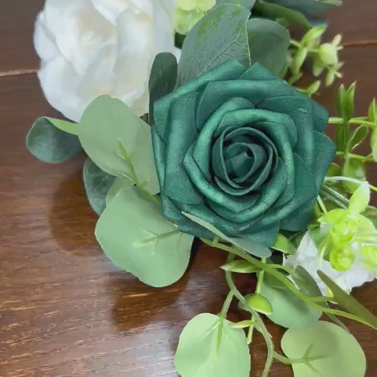 White Green Garland Wedding Table Runner Emerald Green Aisle Arrangement Silver Dollar Eucalyptus Green Decoration Table Runner Greenery
