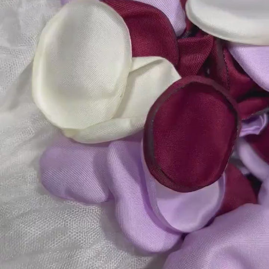 Burgundy Petals Wedding Decor Flower Girl Petals Lavender Wedding Aisle Decor Flower Petals Purple Ceremony Decor White Confetti