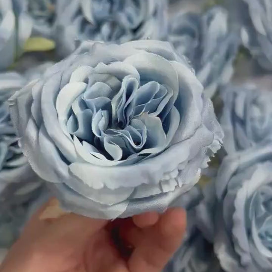 Blue Peony Artificial Flower Heads Sky Blue Peonies Silk Flowers Wedding Light Blue Peony Small Heads DIY Craft Supplies Flowers Blue Fake
