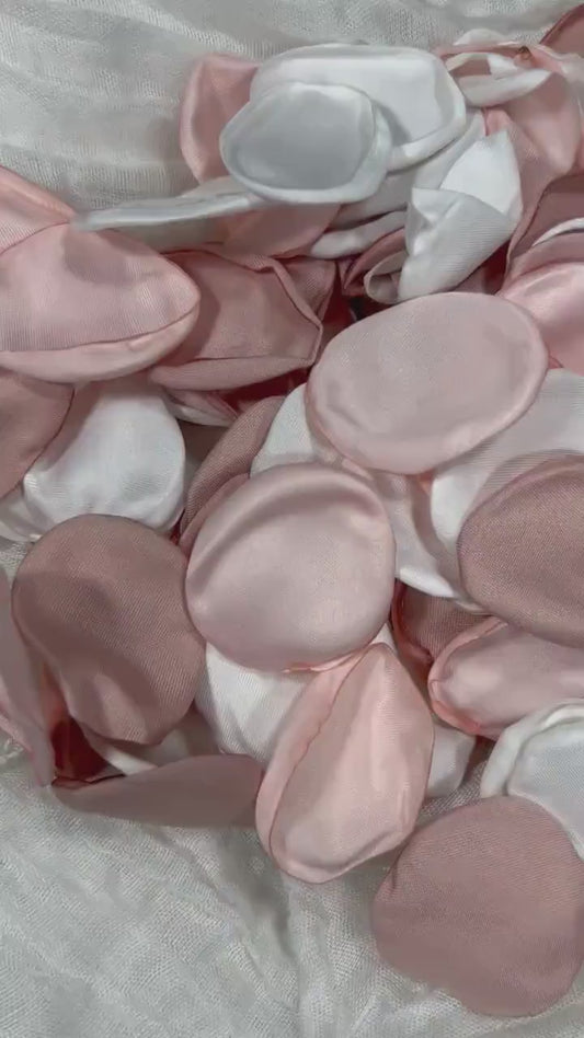 White Blush Petals Wedding Decor Flower Girl Petals Dusty Rosy Aisle Decor Flower Pink Petals Tan Ceremony Decor Champagne Confetti