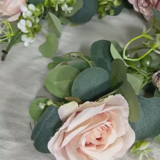 Garland White Garland Wedding Dusty Rose Silver Dollar Eucalyptus Decoration Ivory Table Runner Gold Artificial Flower Greenery