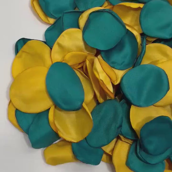 Teal Petals Wedding Decor Flower Girl Petals Dark Teal Gold Wedding Aisle Decor Flower Petals Teal Ceremony Gold Confetti