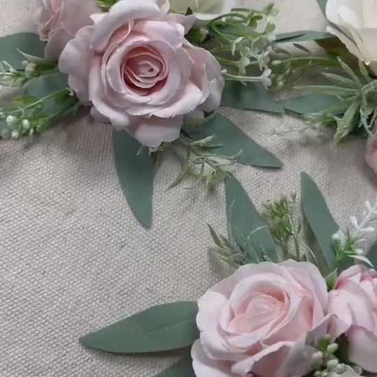 White Pink Cake Decoration Wedding Topper Decor Cake Arrangements Dusty Rose Cake Decoration White Artificial Flowers Pink Cake Topper