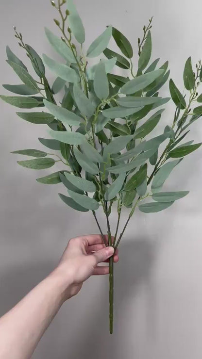 Bulk Artificial Willow Leaves 1 Bunch Bundle Sage Greenery Eucalyptus Stems Decor Wedding Sage Greenery Faux Foliage Willow Craft Supplies