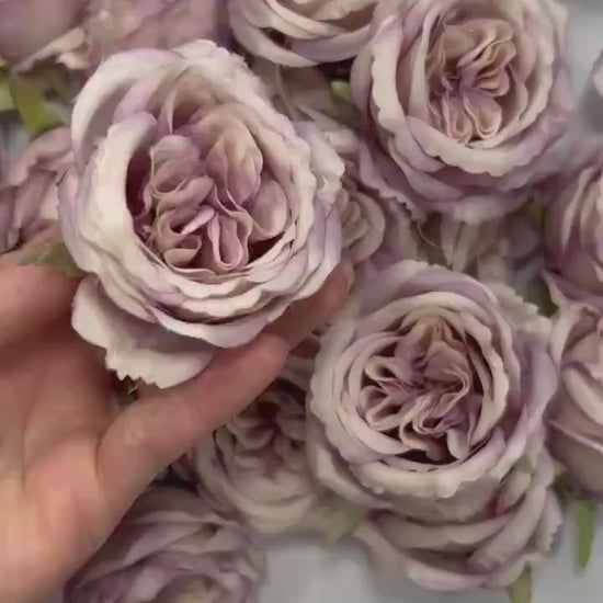 Lavender Peony Artificial Flower Heads Lilac Peonies Silk Flowers Wedding Light Purple Peony Small Heads DIY Craft Supplies Flowers Lavender