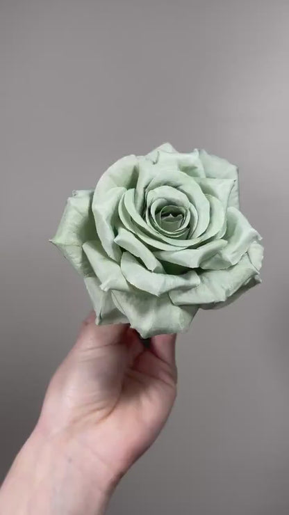 Dusty Sage Green Flower Artificial Flower Head Rose Sage High Quality Wedding Green Fake Roses Silk Accessories Decorative Home Decor DIY