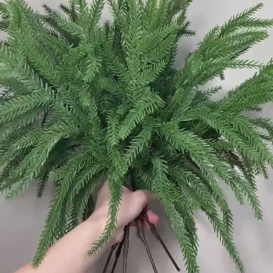 Christmas Branch Artificial Norfolk Pine DIY Craft Supplies Winter Decor Realistic Pine Branch Greenery Evergreen Cedar Fake Spray Pine