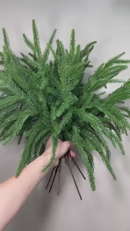Christmas Branch Artificial Norfolk Pine DIY Craft Supplies Winter Decor Realistic Pine Branch Greenery Evergreen Cedar Fake Spray Pine