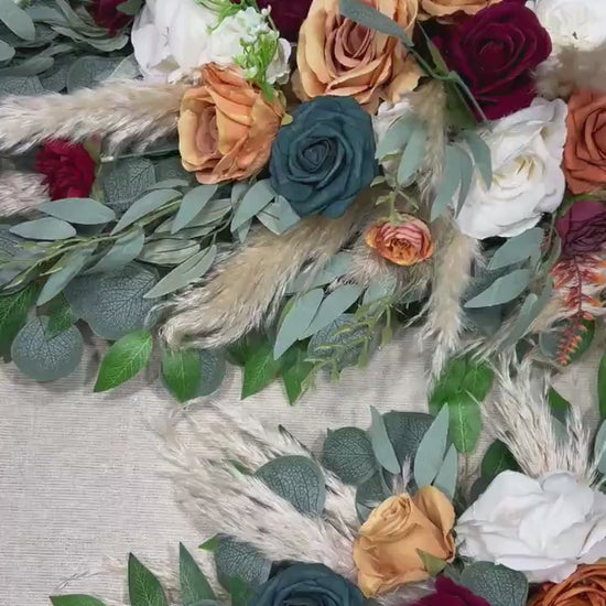 Teal Arch Arrangement Wedding Burnt Orange Teal Arbor Arrangement White Terracotta Teal Rust Arch Arrangement Backdrop Wedding Teal Boho