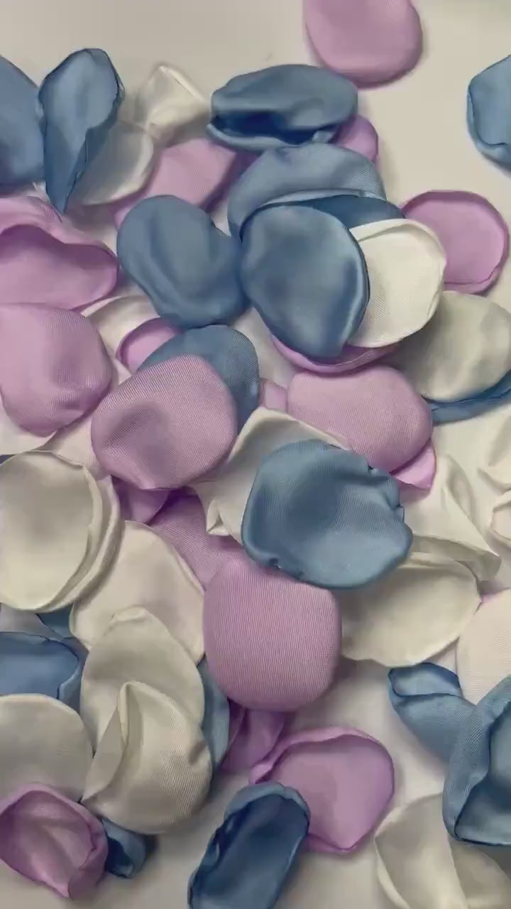 Blue Lavender White Petals Wedding Decor Purple Light Blue White Rose Petals Silk Lilac White Petals Sky Blue Confetti Petals Rose Aisle