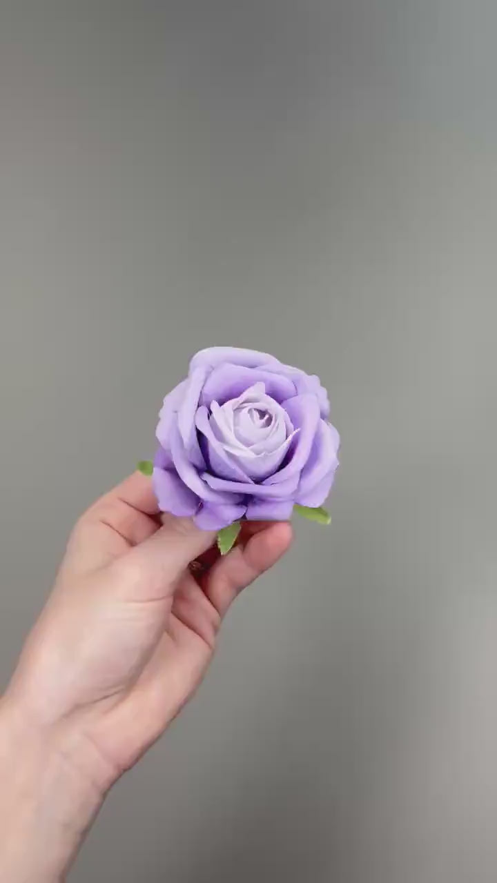 Lavender Rose 2.5” Small Artificial Light Purple Flower Head Pastel Purple DIY Bouquet Supplies Craft Wedding Lilac Silk Flowers