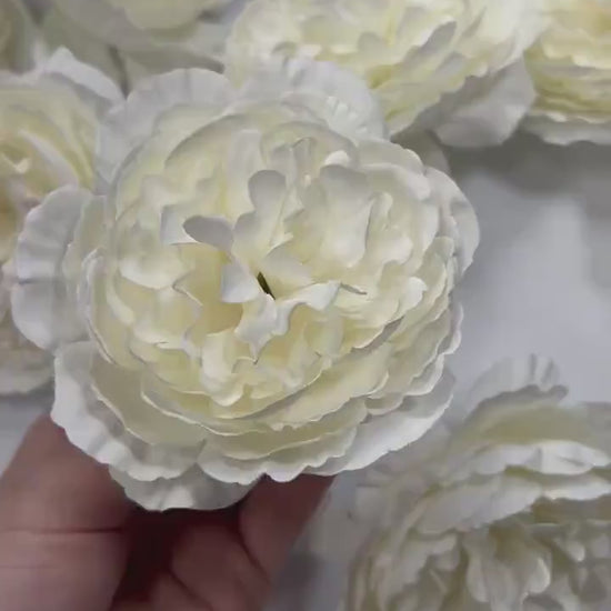 White Peony Artificial Flowers Head Rose White Peony Ivory Wedding Fake Roses White Home Decor Silk Decorative Wedding DIY