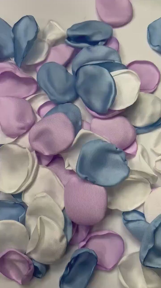 Blue Lavender White Petals Wedding Decor Purple Light Blue White Rose Petals Silk Lilac White Petals Sky Blue Confetti Petals Rose Aisle