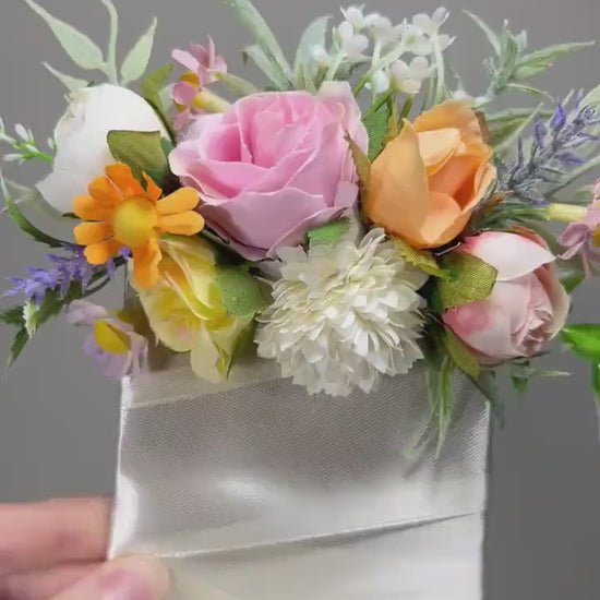 Wedding Pocket Boutonniere White Groom Boutonnière Dusty Rose Orange Square Groomsmen Pocket Boutonniere Dandelion Artifical Flower Wild