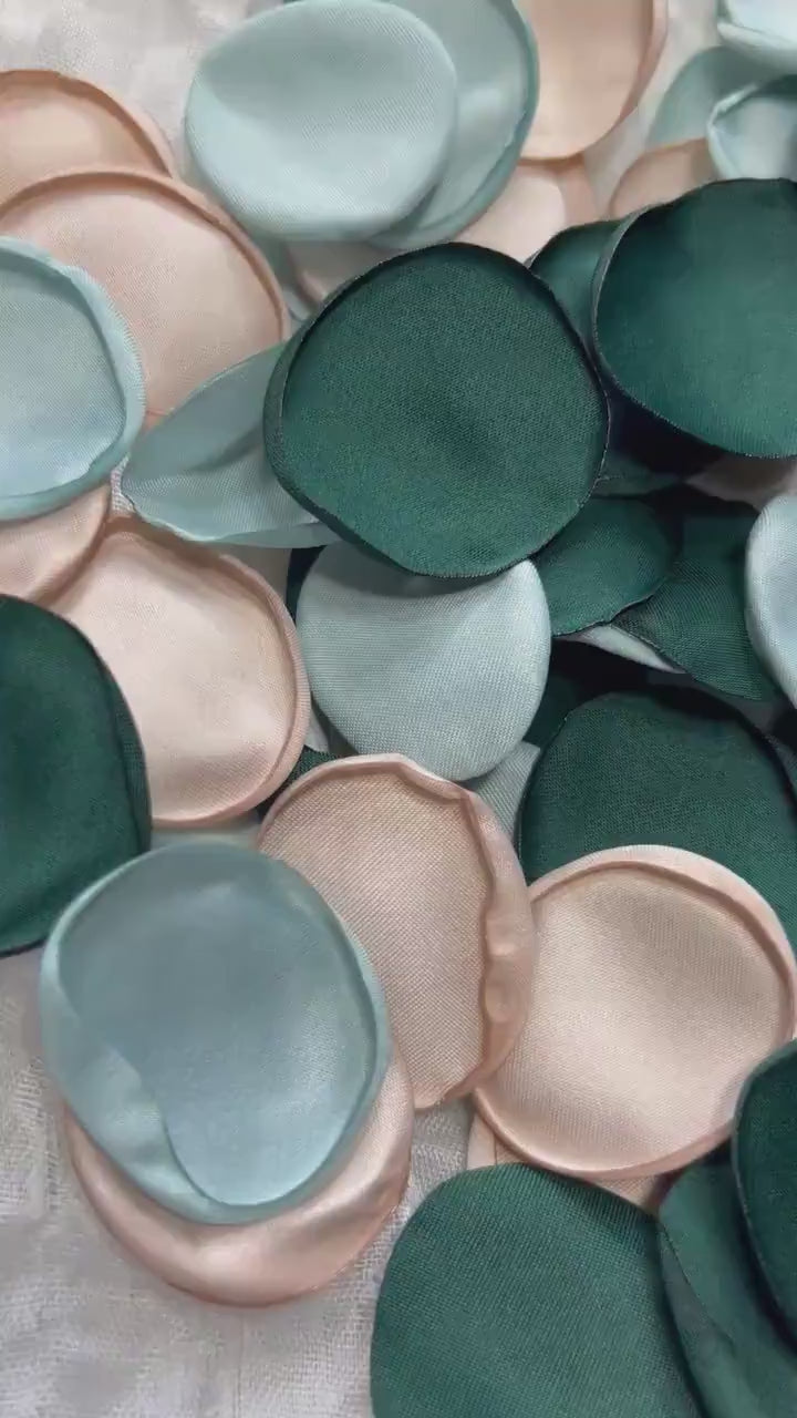 Green Petals Wedding Decor Flower Girl Petals Emerald Green Mint Wedding Aisle Decor Flower Beige Petals Forest Green Hunter Confetti