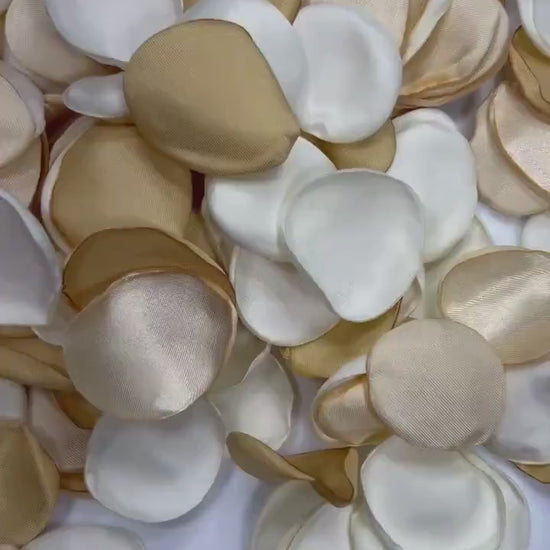 Gold White Petals Wedding Decor Flower Girl Petals Champagne Gold Wedding Aisle Decor Flower Petals Gold Ivory Confetti Bridal Shower Petals