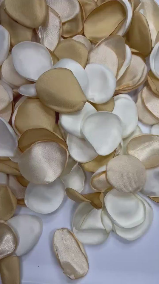 Gold White Petals Wedding Decor Flower Girl Petals Champagne Gold Wedding Aisle Decor Flower Petals Gold Ivory Confetti Bridal Shower Petals