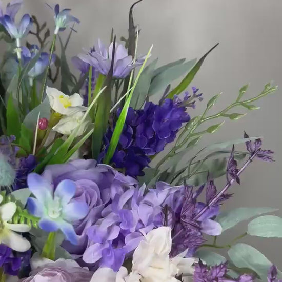 Wild Flower Bouquet Wedding Bridal Purple Bouquet Lavender Plum Bridesmaids Bouquet Dark Purple White Bouquet Blue Wildflowers Spring Lilac