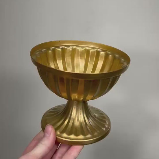 Gold Vase for Centerpiece Wedding Gold Vase Compote Metal Small Vase Flower Centerpiece Pedestal Vase Wedding Home Decor Gold Bowl Vase
