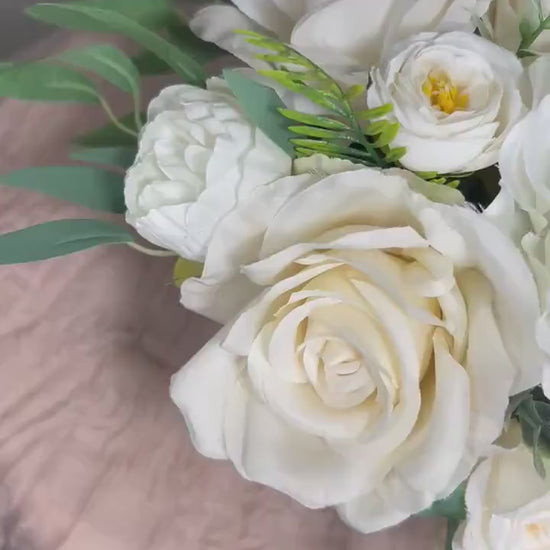 Wedding Centerpiece White Anemone Table Decor Anemone Ivory Centerpiece White Table Centerpiece Artificial Flowers