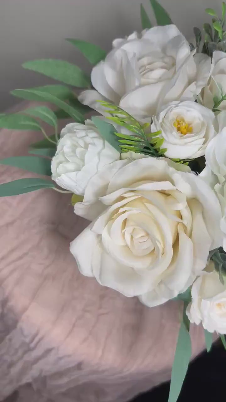 Wedding Centerpiece White Anemone Table Decor Anemone Ivory Centerpiece White Table Centerpiece Artificial Flowers