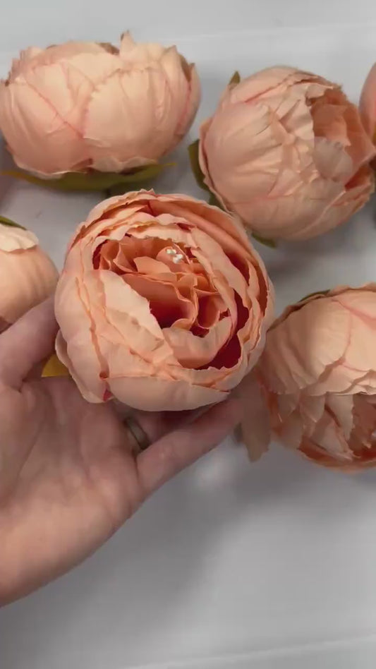 Peach Flower Head 3 inch Wedding Coral Artiricial Peony Flower Heads Pink Peony Wedding Supplies Craft Salmon Pink Flower Head Peony