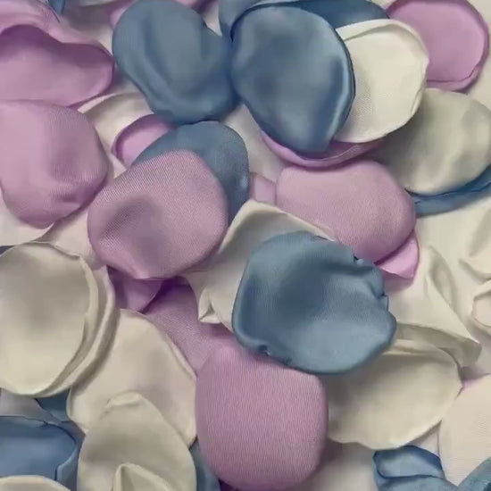 Blue Lavender White Petals Wedding Decor Purple Light Blue White Rose Petals Silk Lilac White Petals Sky Blue Confetti Petals Rose Aisle