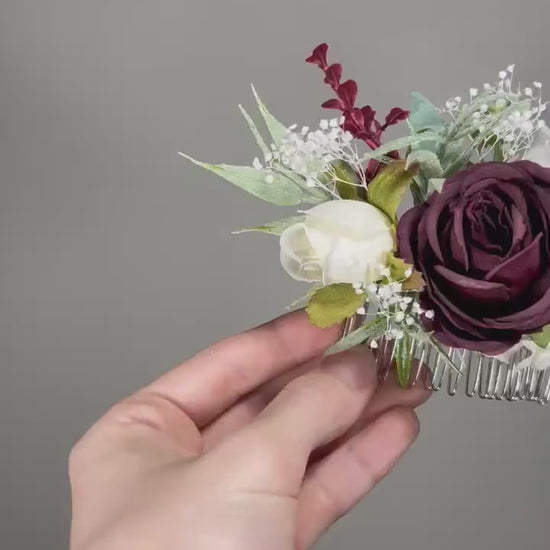 Wedding Bouquet Burgundy Bridal Red Rustic Bouquet Burgundy Bridesmaids White Christmas Bouquet Eucalyptus Dahlia Ivory Artificial Flowers