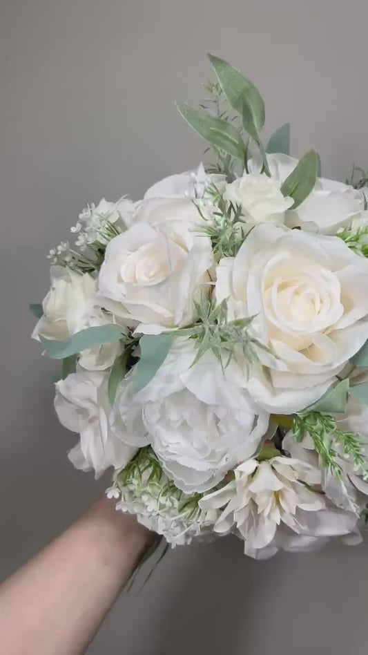 Cake Decoration White Wedding Topper Decor Cake Arrangements Sage Ivory Cake Decoration Ivory Artificial Flower Cake Decor White