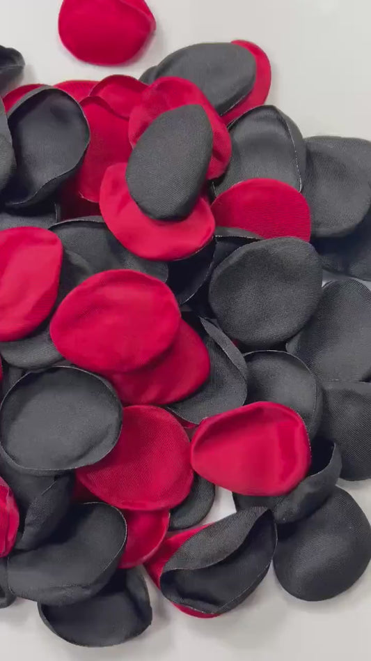 Black Red Petals Wedding Decor Flower Girl Petals Black Wedding Aisle Decor Flower Petals Black Ceremony Decor Red Confetti