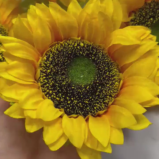 Sunflower Head Flower Artificial Wedding Sunflower Head 5 inch Flower Head Sunflower DIY Wedding Supplies Craft Sunflower Big Fake Flower