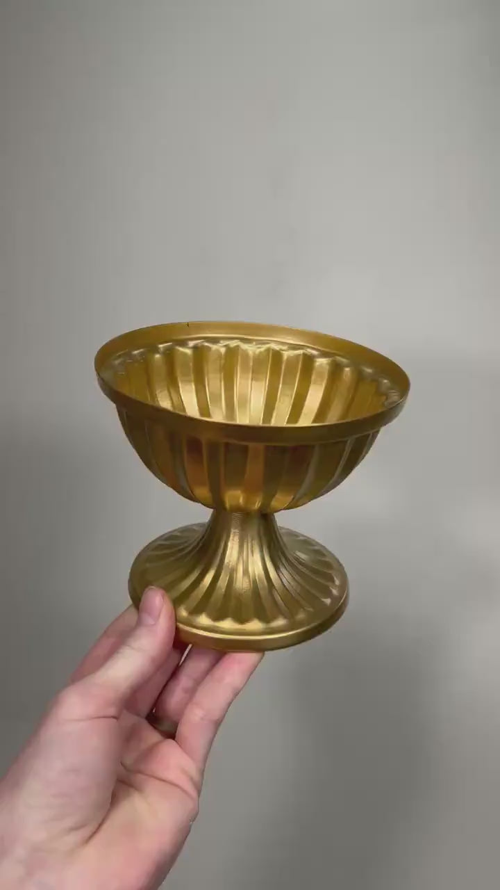 Gold Vase for Centerpiece Wedding Gold Vase Compote Metal Small Vase Flower Centerpiece Pedestal Vase Wedding Home Decor Gold Bowl Vase