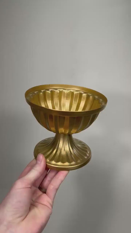 Gold Vase for Centerpiece Wedding Gold Vase Compote Metal Small Vase Flower Centerpiece Pedestal Vase Wedding Home Decor Gold Bowl Vase