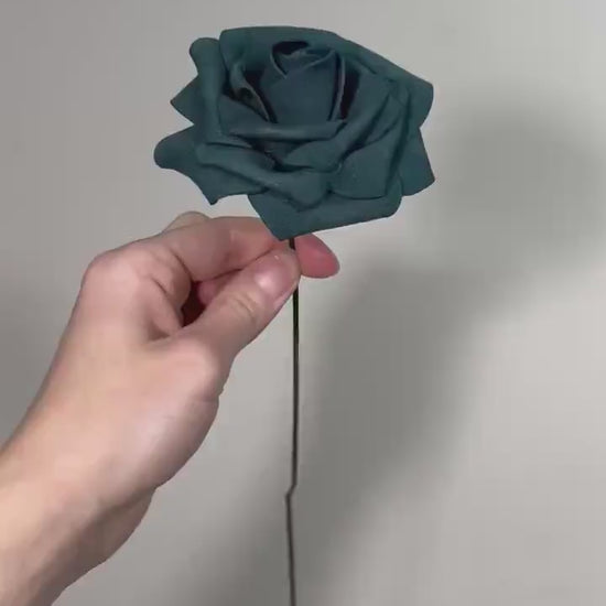 Dark Teal Flower Head Wedding Decor Teal Small Flower Rose Wedding DIY Craft Supplies Wedding Deep Teal Green Flower Head Dark Teal