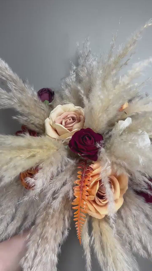 Orange Centerpiece Wedding White Table Flower Ball Decoration Burgundy Table Centerpiece Barrel Rust Whiskey Ivory Terracotta White