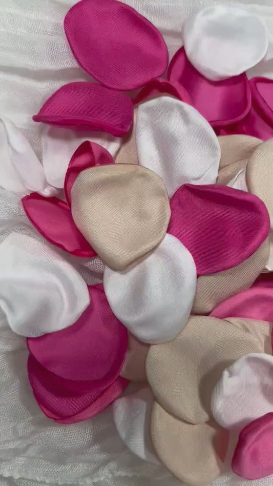 Pink Petals Wedding Decor Flower Girl Petals White Aisle Decor Flower Pink Petals Fuchsia Ceremony Decor Champagne Beige Confetti Hot Pink