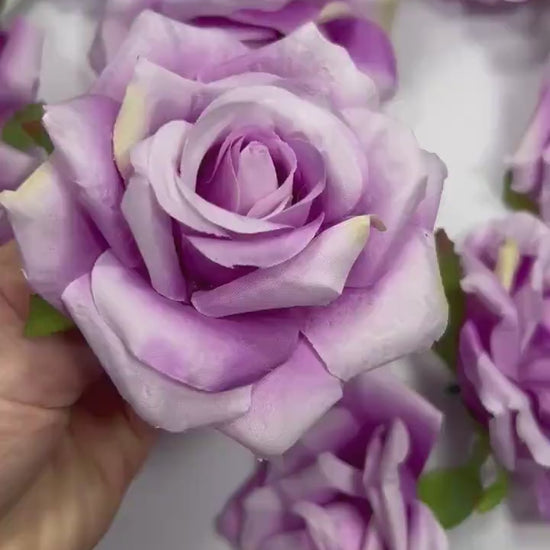 Purple Flower Heads Wedding Violet Flower Artificial Heads Rose Purple Wedding Craft Supplies Lilac Artificial Rose Heads Lavender