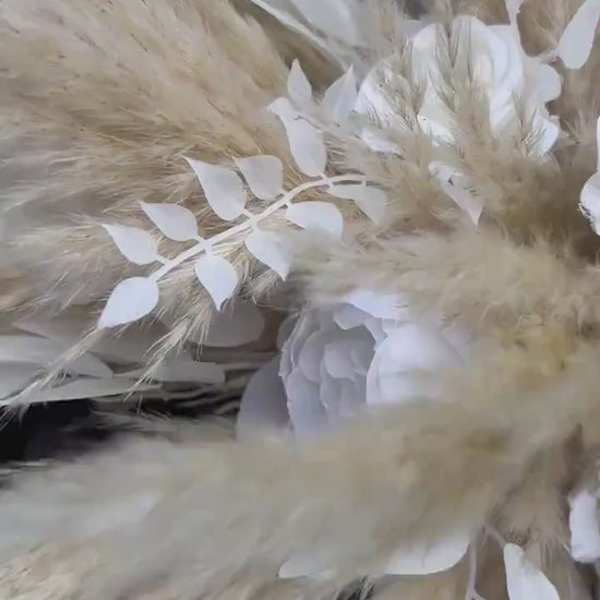 White Centerpiece Wedding White Boho Table Centerpiece Pampas Grass White Sweetheart Ivory Table Decor White Artifical Flower