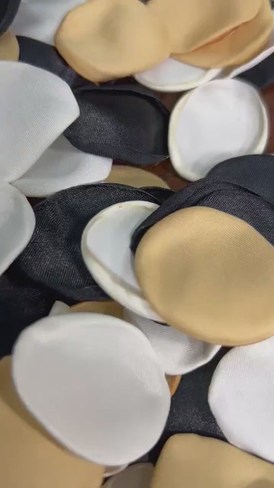 Black White Gold Petals Wedding Decor Black Ivory Flower Girl Petals Wedding Aisle Decor Flower Petals Gold Black White Ceremony Confetti