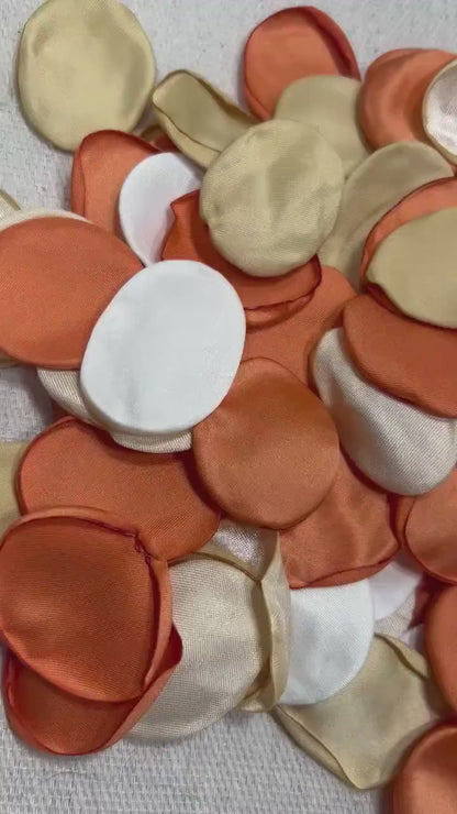 Orange Petals Wedding Decor Flower Girl Petals Burnt Orange Wedding Aisle Decor Rust Flower Petals White Ceremony Decor Terracotta Confetti