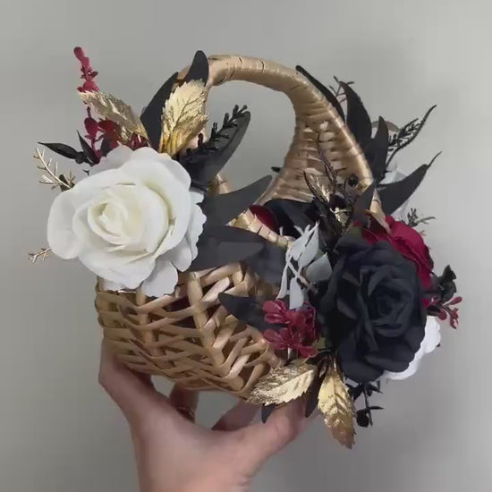 CUSTOM Flower Girl Basket, Wedding Flower Basket, Basket for Satin Petals, Custom Wedding Colors, Woven Rattan Basket Custom Reddit