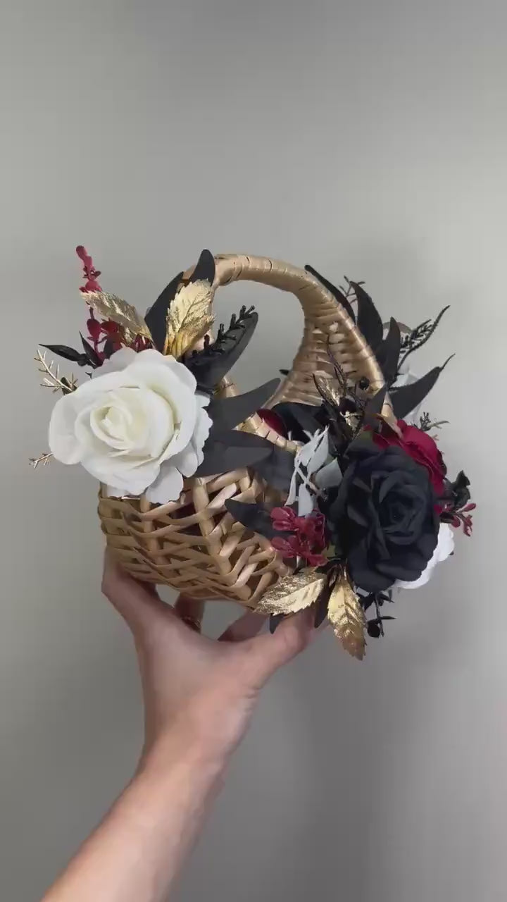 CUSTOM Flower Girl Basket, Wedding Flower Basket, Basket for Satin Petals, Custom Wedding Colors, Woven Rattan Basket Custom Reddit