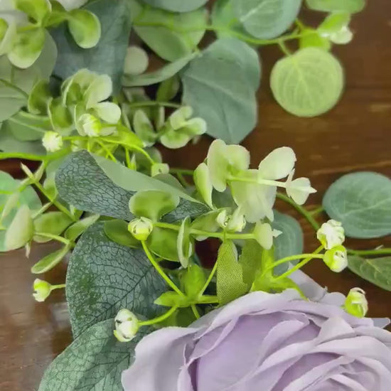 Purple Garland Wedding Table Runner Aisle Arrangement White Lavender Silver Dollar Ivory Eucalyptus Decoration Plum Table Runner Greenery