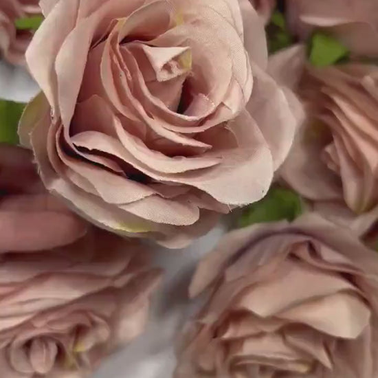 Dusty Rose Flower Head Wedding 3 inch Dusty Rose Artificial Flower Head Craft Supplies Wedding Dusty Rose Faux Flower Heads Dusty Pink