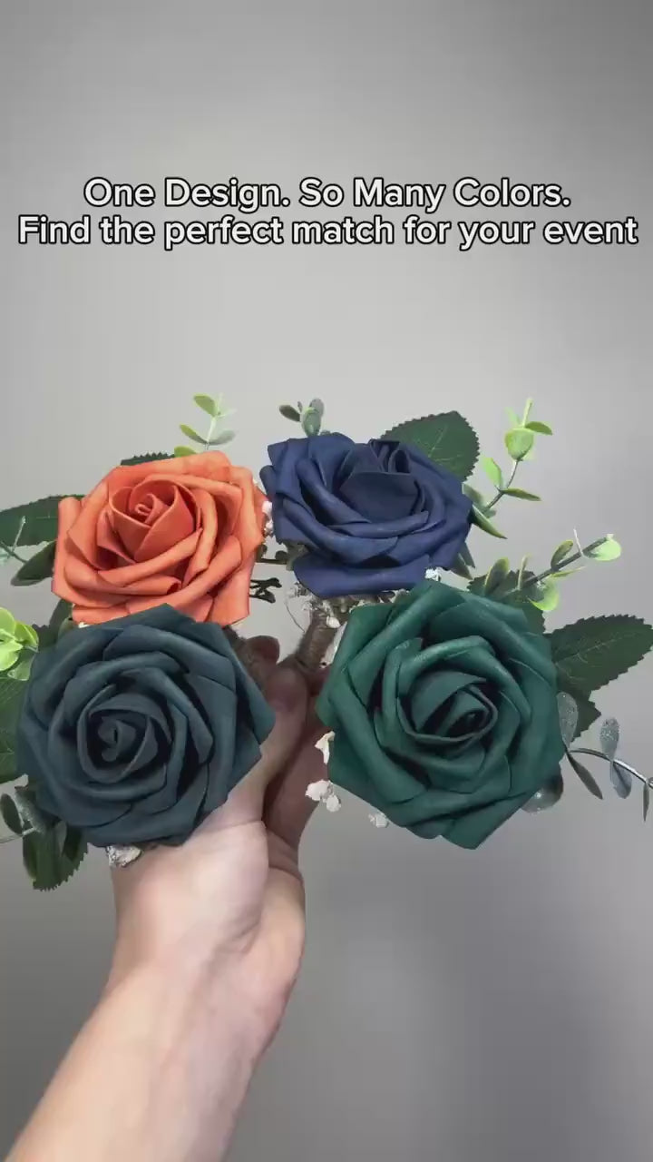 Rose Boutonniere with Eucalyptus - Wedding, Prom & Homecoming Flowers